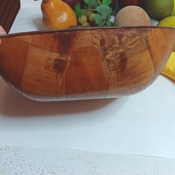 Vtg Artificial fruit, faux wooden bowl 16pc - Picture 4 of 7